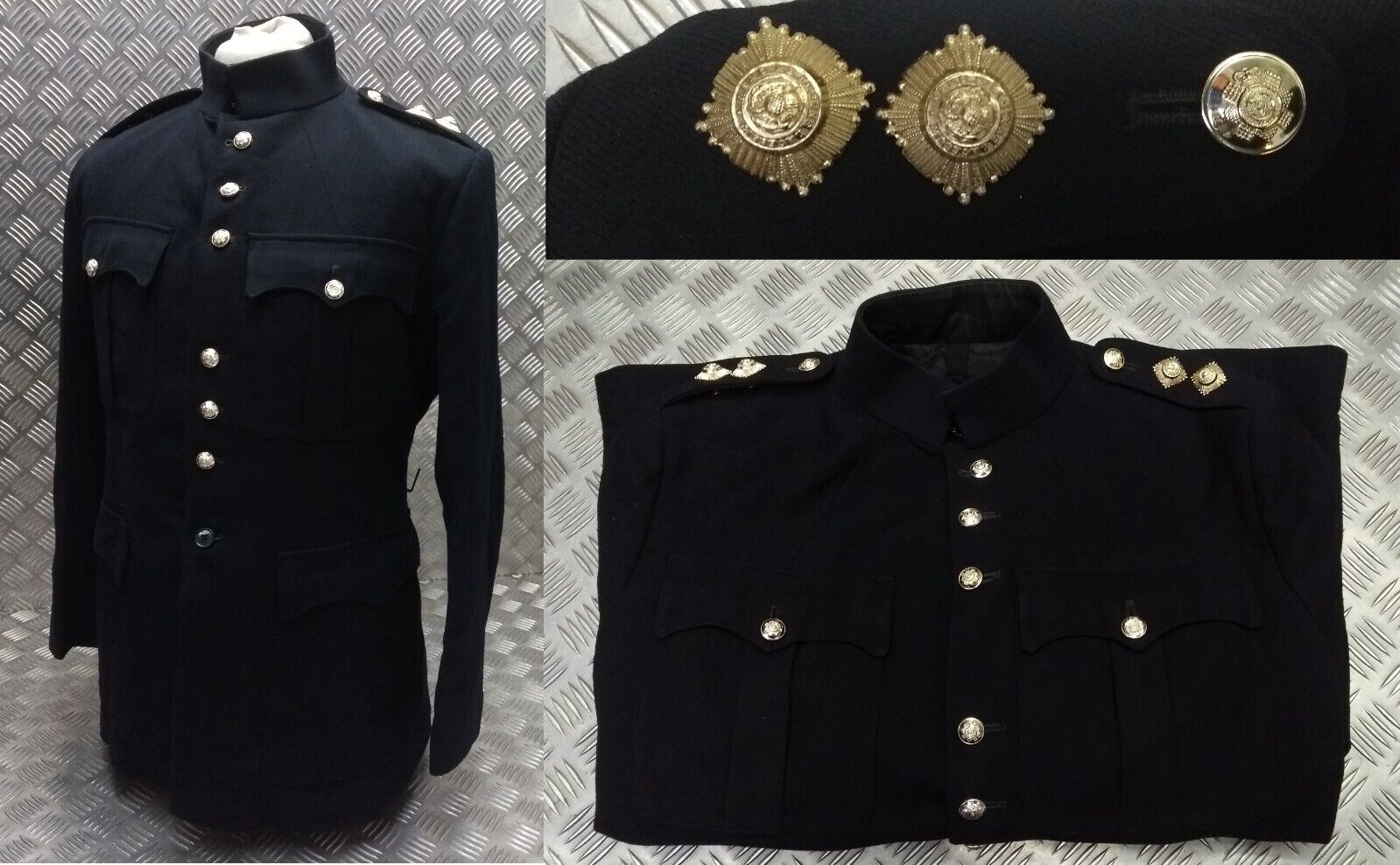 No1 Scots Guards Lieutenant Rank Vintage Uniform Dress Jacket & Insignia Buttons