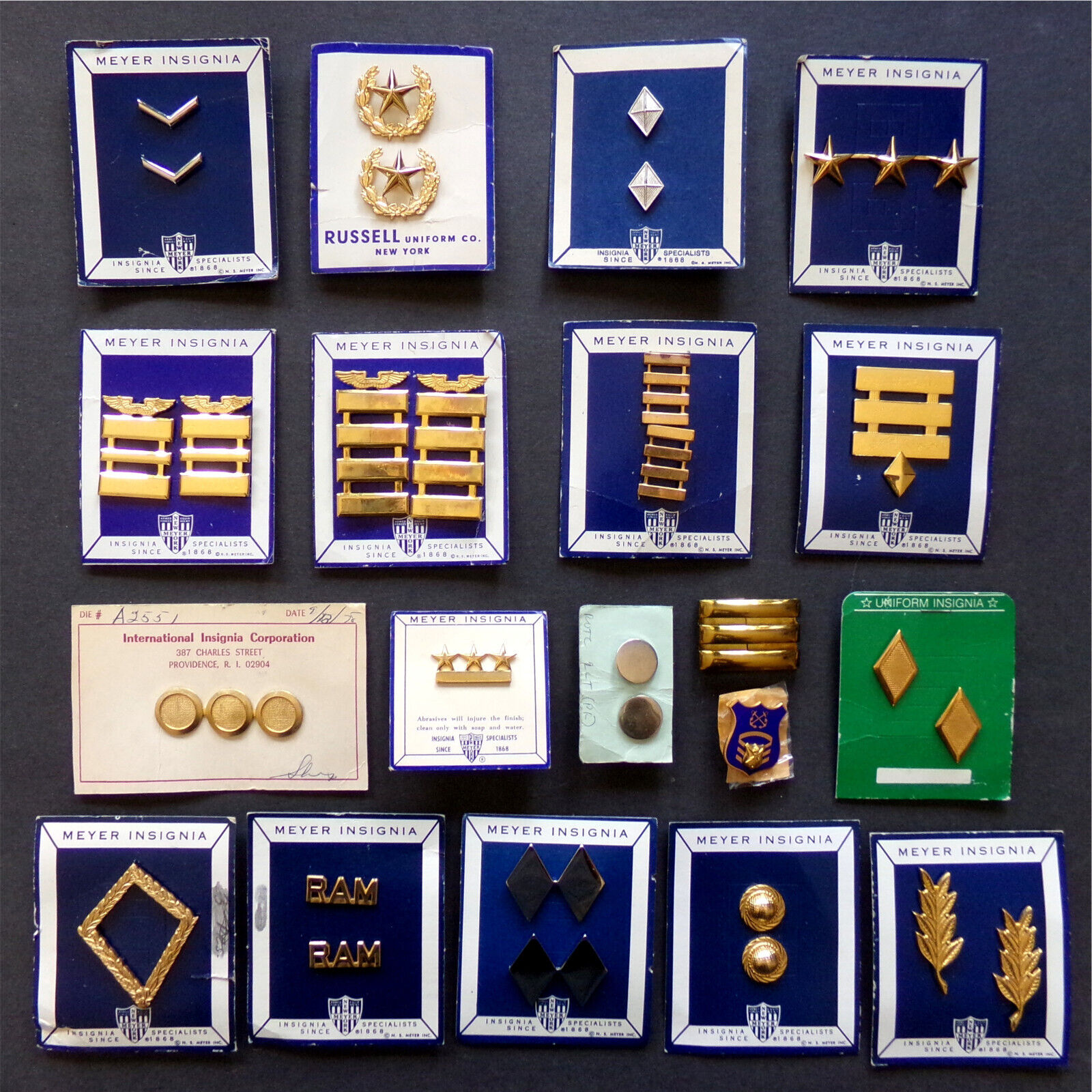 MILITARY INSIGNIA COLLECTION Vintage Mixed Lot USA Army Uniform Pin NS Meyer Set