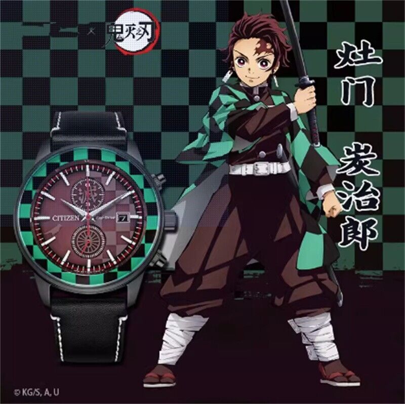 Anime Demon Slayer Kamado Tanjirou Cosplay Men\'s Wrist Watch Quartz Movement Toy