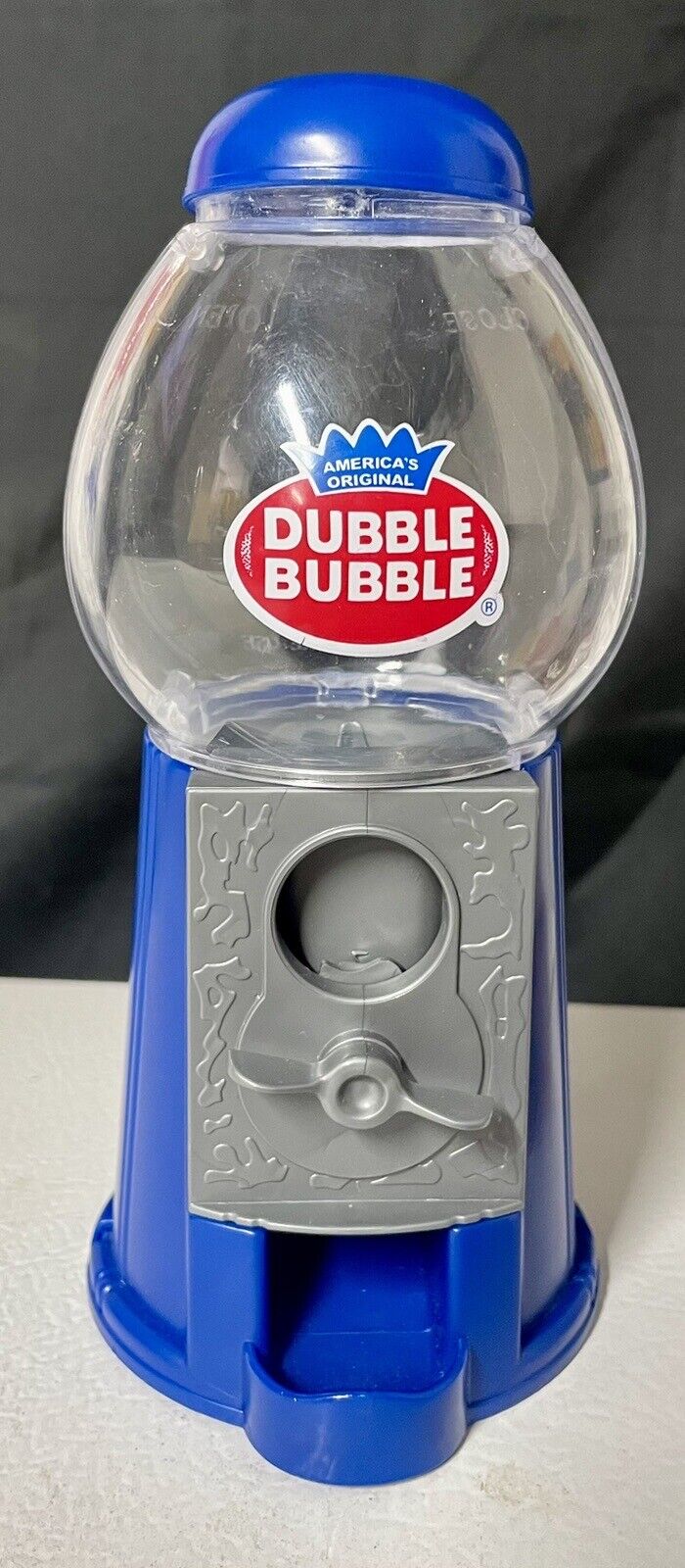 Blue 7” colorful classic dubble bubble, gumball machine Coin, Bank And Dispenser