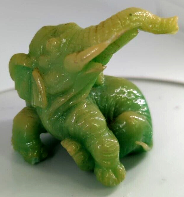 Green Rock Sculpture Elephant, Jade/Jadeite 
