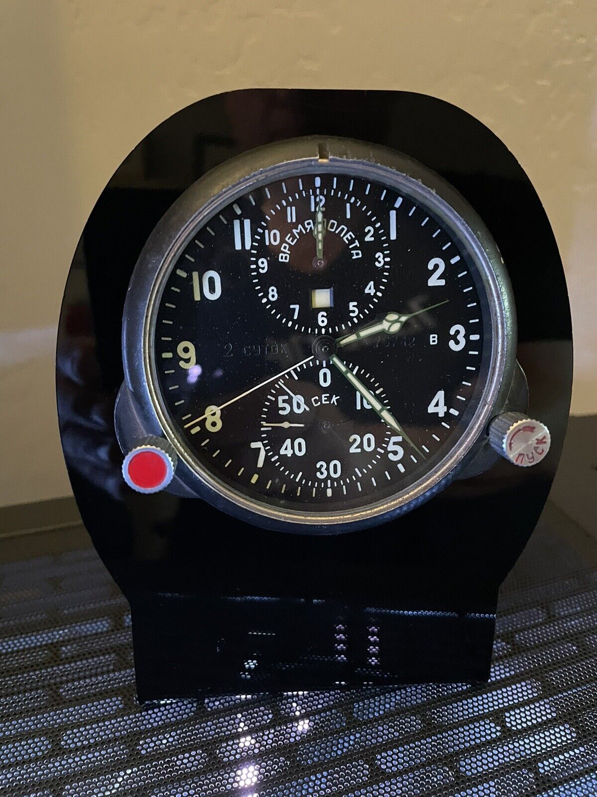 ACНS-1  USSR Military Air Force Aircraft Cockpit Clock  MIG/SU