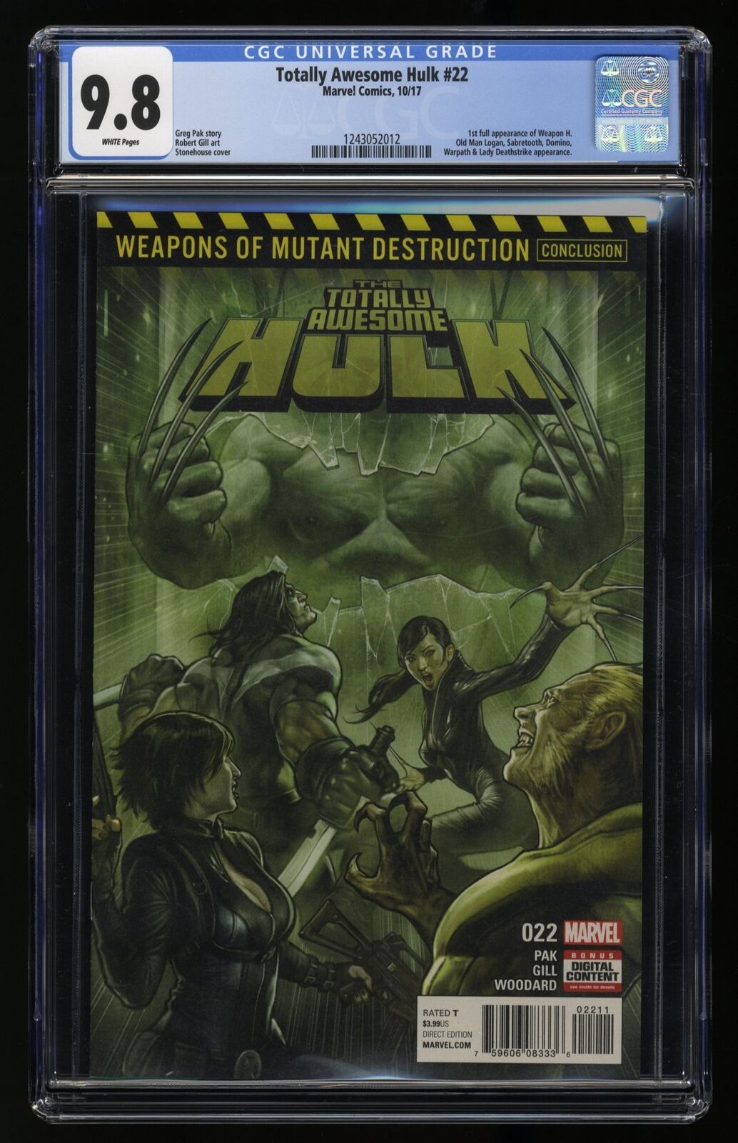 Totally Awesome Hulk #22 CGC NM/M 9.8 White Pages 1st Weapon H Marvel 2017