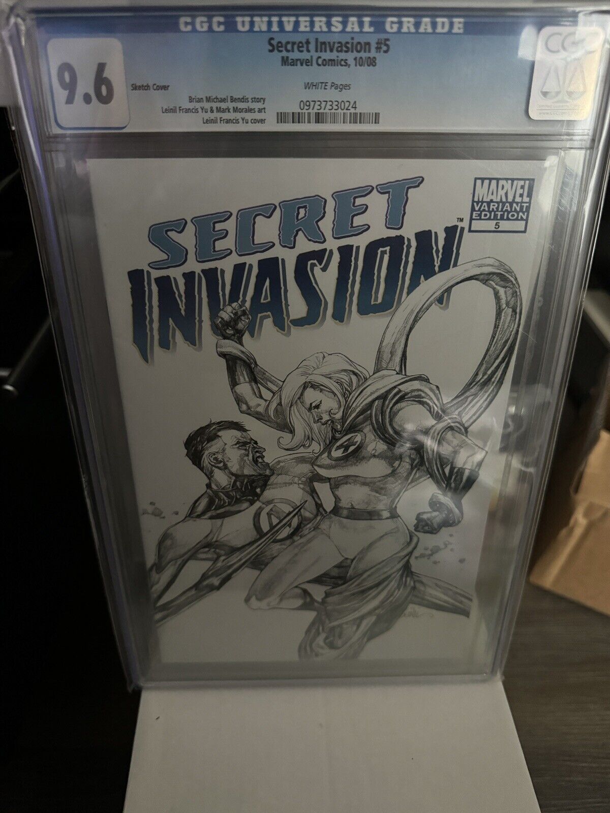 SECRET INVASION #5 SKETCH COVER CGC 9.6 - Yu Variant Cover - Marvel Comics