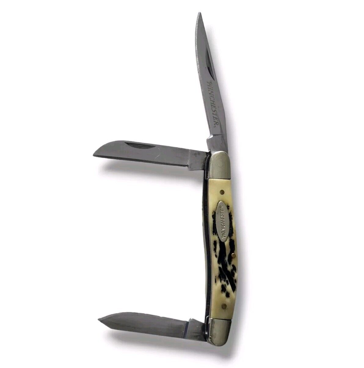 WINCHESTER 3 Blade Antler Stag Pocket Knife