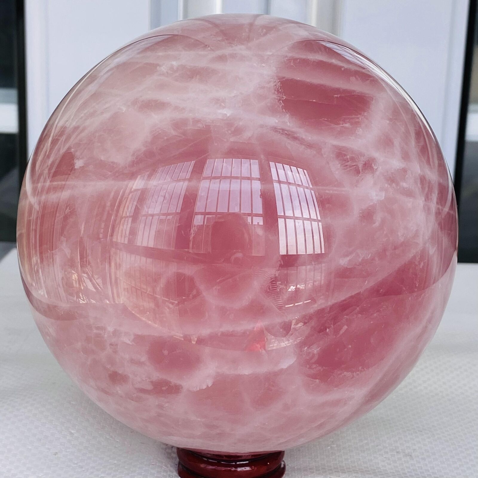 Natural Pink Rose Quartz Sphere Crystal Ball Reiki Healing 3160G