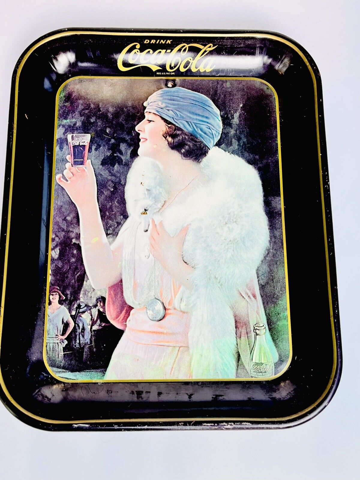 Vintage Coca Cola Girl at a Party Tray-1925 Advertising-Made in 1973