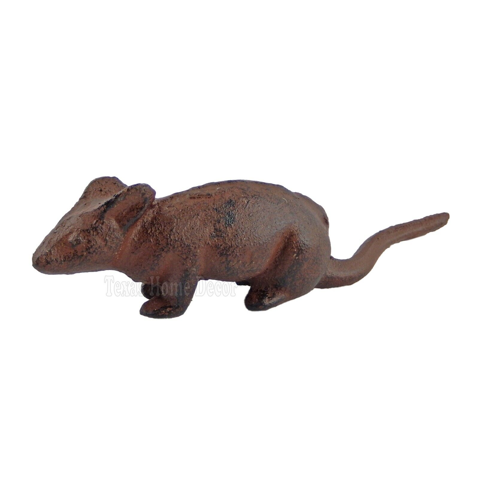 Little Mouse Figurine Statue Cast Iron Rustic Brown Finish Paper Weight 5\