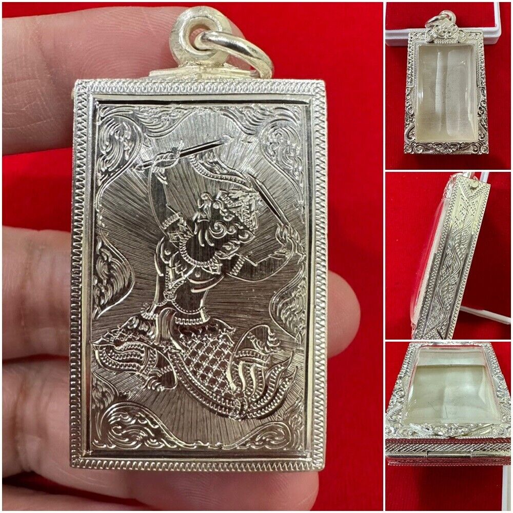 B7 Real Silver 92.5 Case Phra Somdej Lp Thai Frame Empty Amulet Pendant 25*41*7