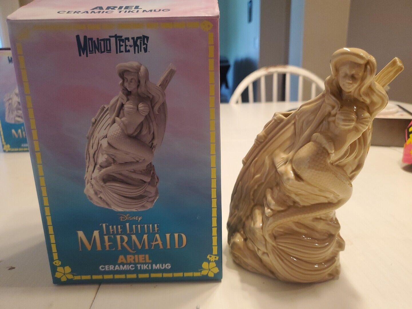 Disney The Little Mermaid Ariel Collector’s Ceramic Tiki Mug Mondo - Sand Color