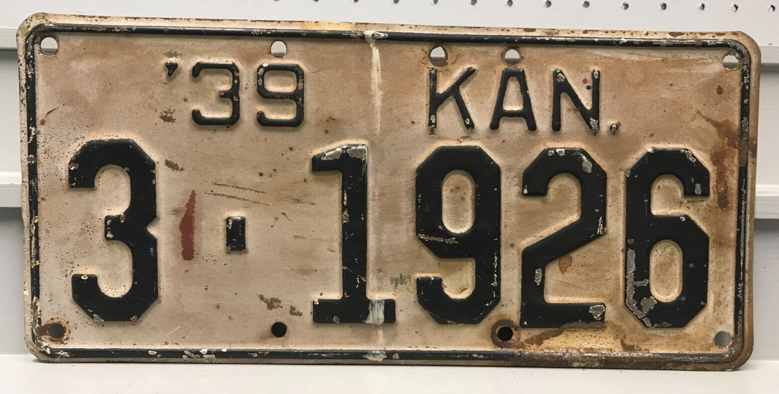 1939 Kansas License Plate 3-1926