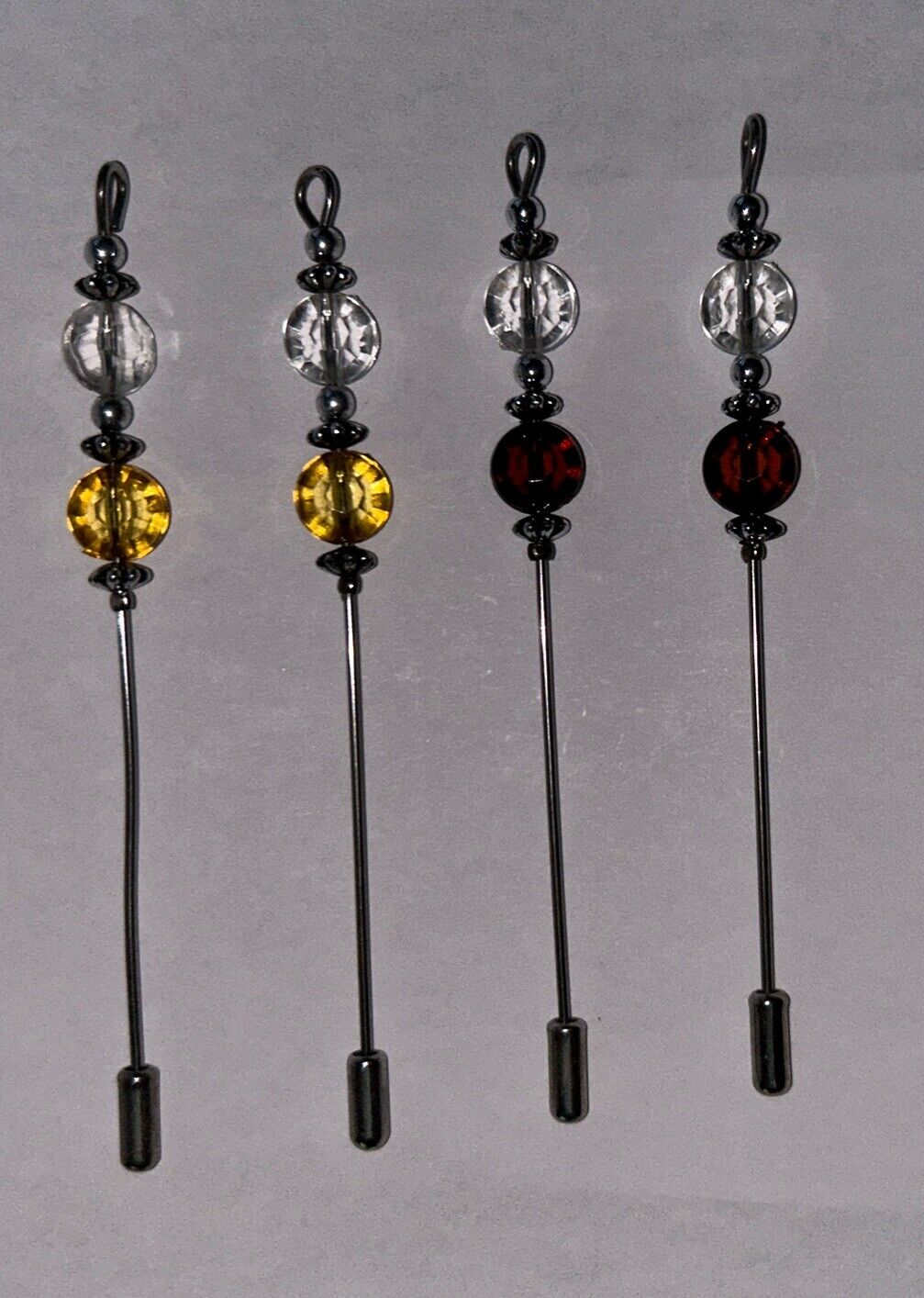 Lot Of 4 Beaded Hat Pins Beads On A Stick New