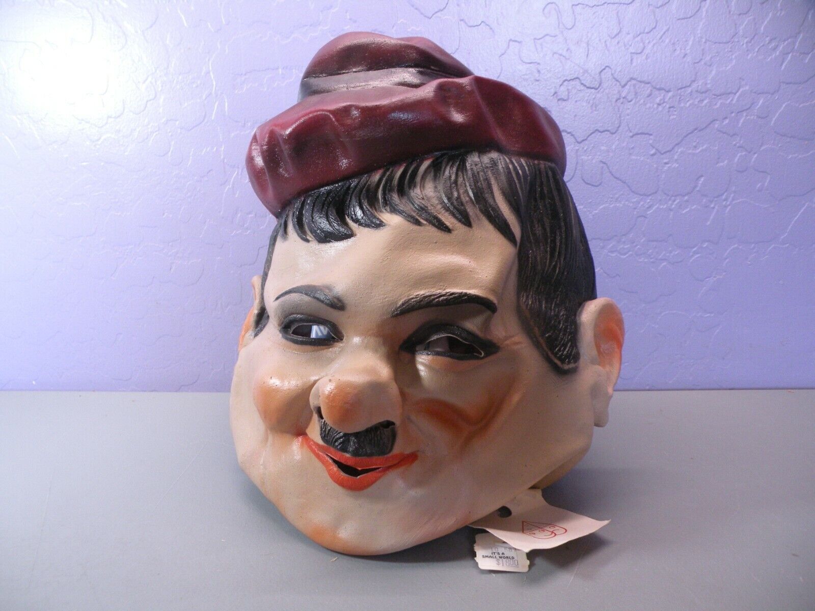 Vintage Laurel and Hardy Halloween Mask Cesar 1985 Oliver Hardy With Hang Tag 