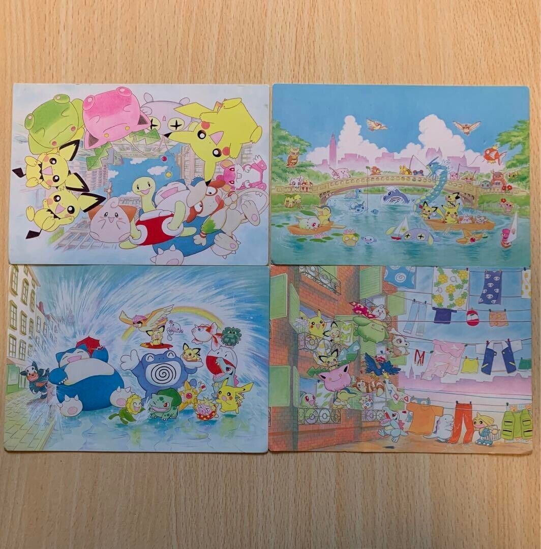 【VG】Pokemon Postcard By Keiko Fukuyama Vintage / Pikachu Pichu Snorlax