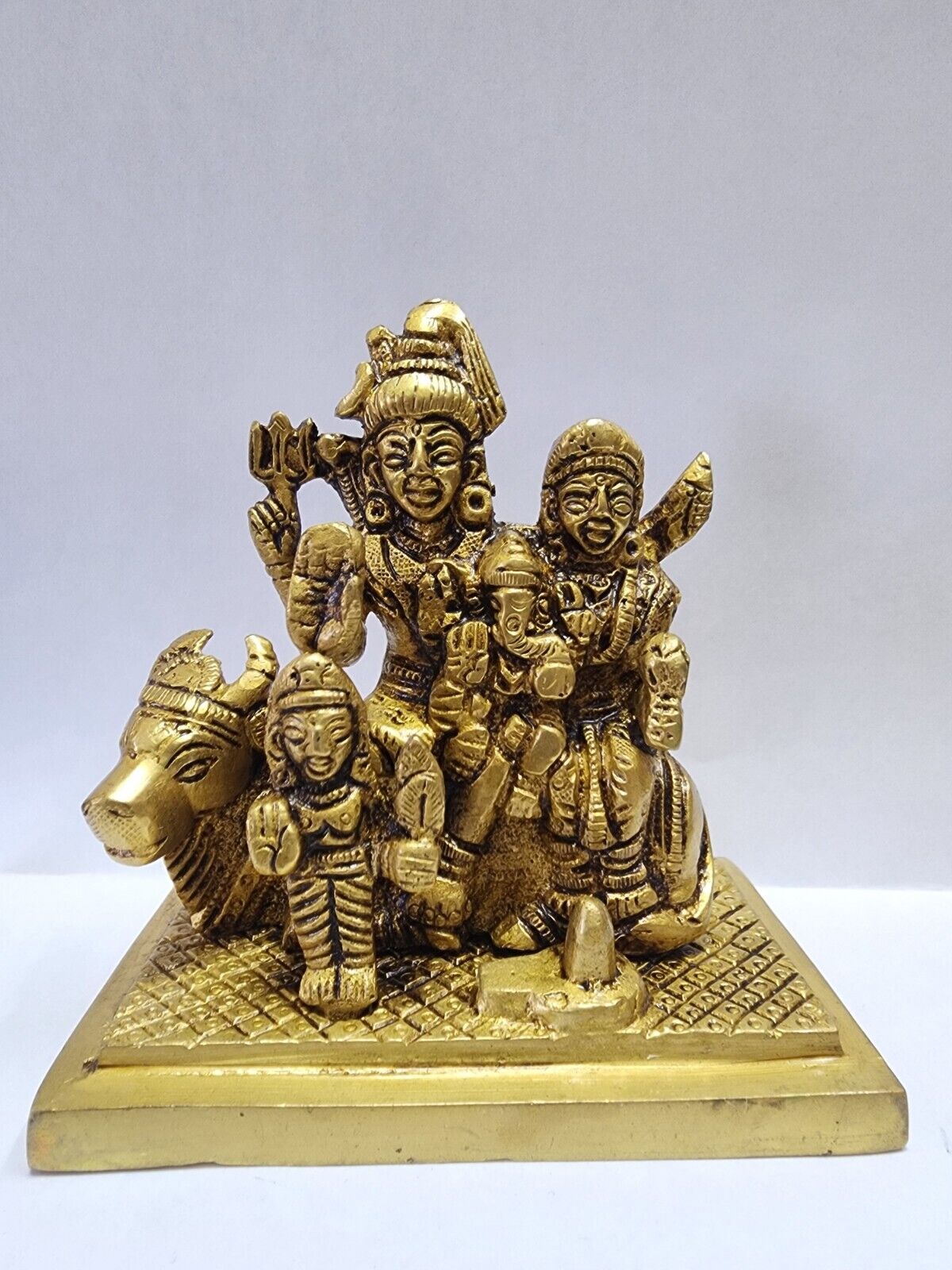 Brass 4.5 inches Lord shiva family pariwar Statue Hindu God Usa Seller Fast Ship