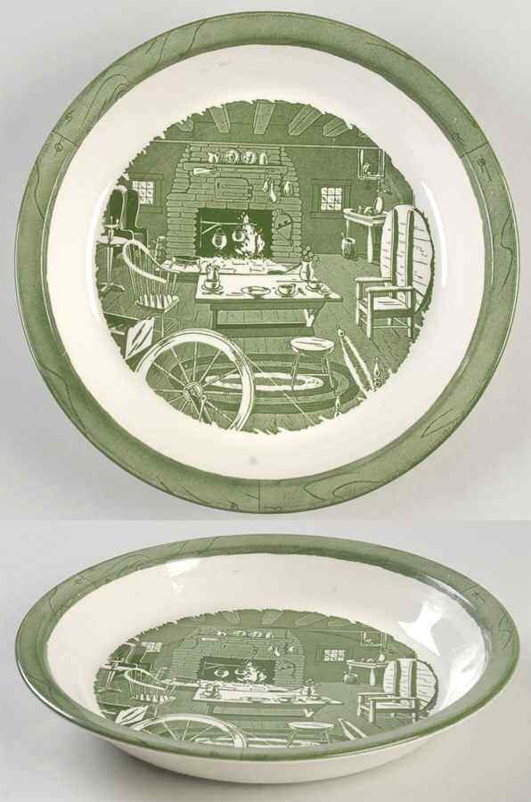 Royal  Colonial Homestead Green Pie Serving Plate 642882