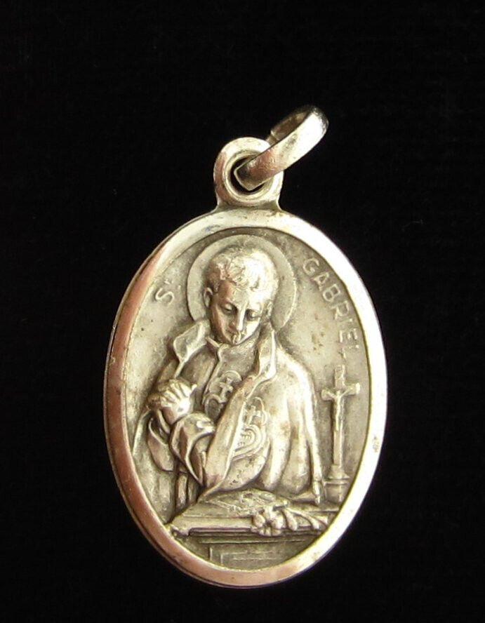Vintage Saint Gabriel Medal Religious Holy Catholic