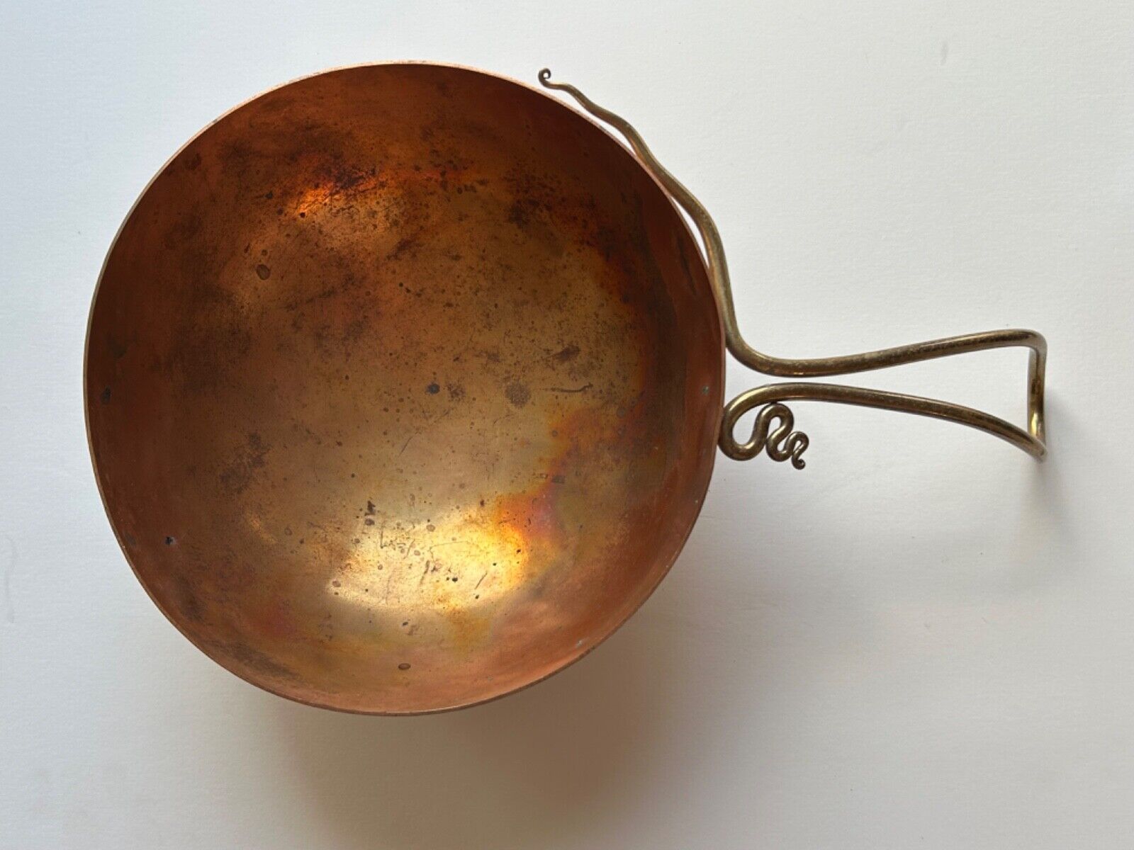 Joe Spoon Copper & Brass Pot 1996 Hand Wrought Handmade 9” Pot Bowl