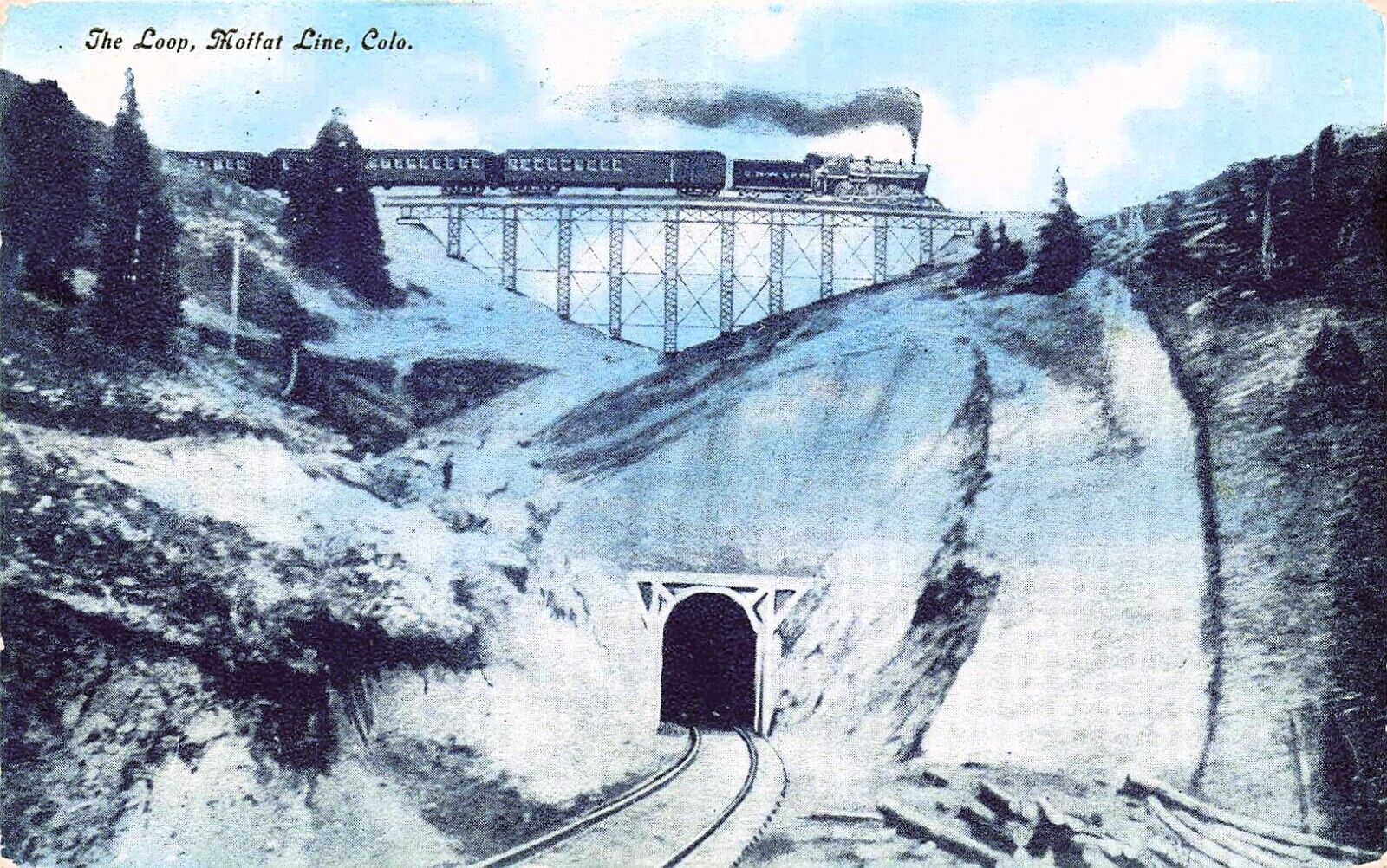 Moffat Road Train Railroad Bridge Tolland CO Colorado Cancel DPO Postcard E26