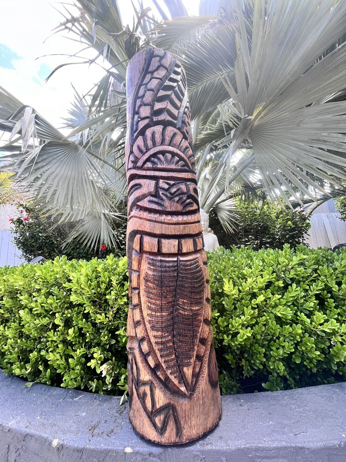 New 3’ Tongan Style Tiki W/ Octopus by JaTiki & Smokin' Tikis Coco Palm