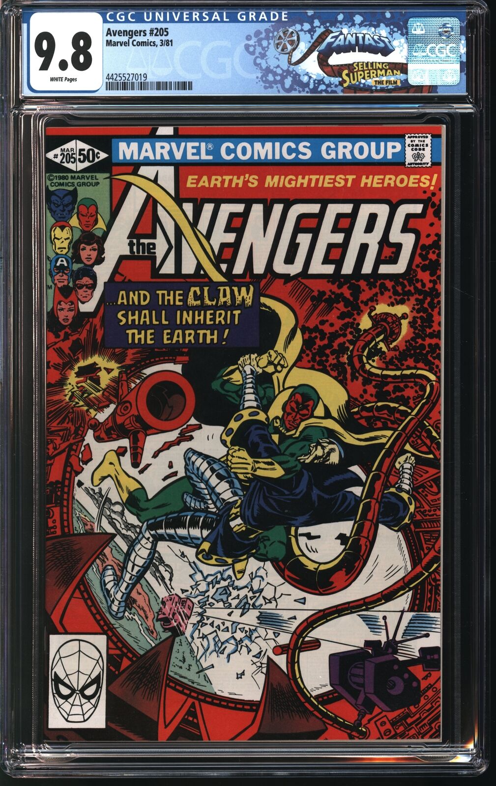 Marvel Comics Avengers 205 3/81 FANTAST CGC 9.8 White Pages
