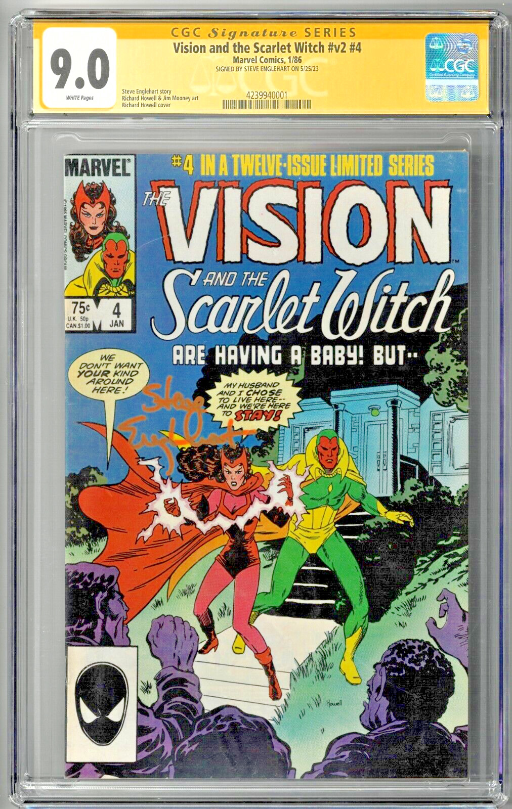 Vision and Scarlet Witch v2 #4 CGC SS 9.0 (1986, Marvel) Signed Steve Englehart