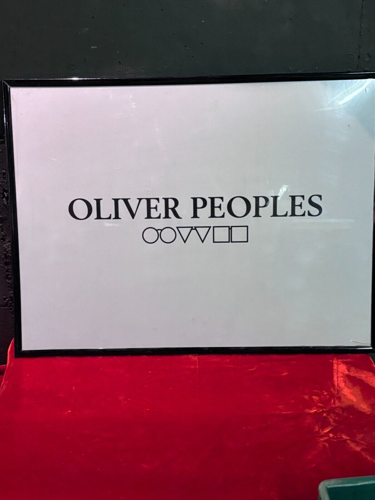 NEW OLIVER PEOPLE SIGN, POSTER, DISPLAY.  COLOR GRAY, SIZE LARGE, 1 LB 6 OZ