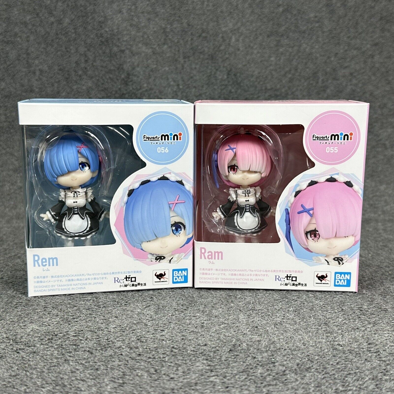 Re:Zero Starting Life in Another World Figuarts mini Rem 55 & Ram 56 Figures New