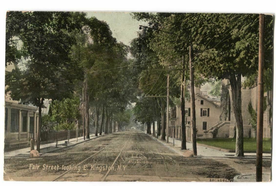 Postcard Fair Street Looking E Kingston NY 1911