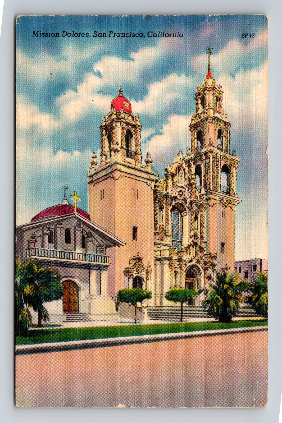 Linen Postcard San Francisco Ca Mission Delores