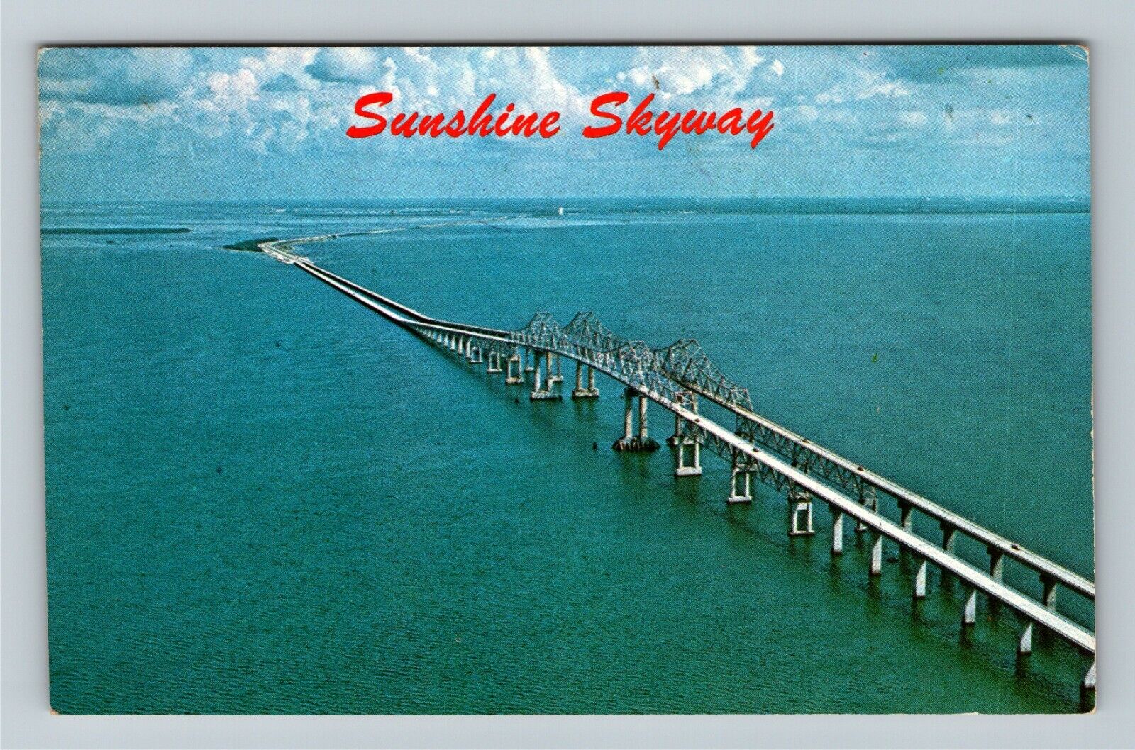 Tampa Bay FL-Florida, Aerial View Sunshine Skyway, c1974 Vintage Postcard