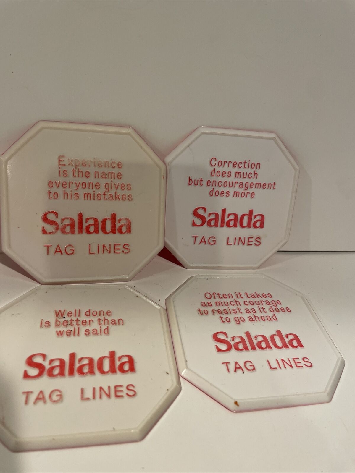 Salada Tea Advertising Coasters VTG Set Of 4 Plastic