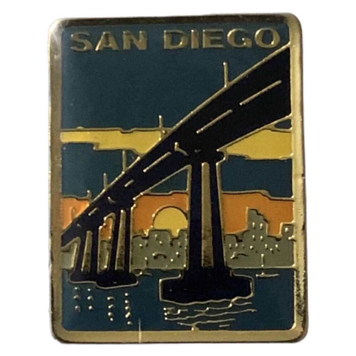 Vintage San Diego Coronado Bridge Scenic Travel Souvenir Pin