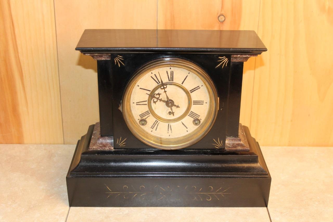 Antique Kroeber 8 Day Iron Mantle Clock ~ 1800\'s ~ In Good Running Order ~