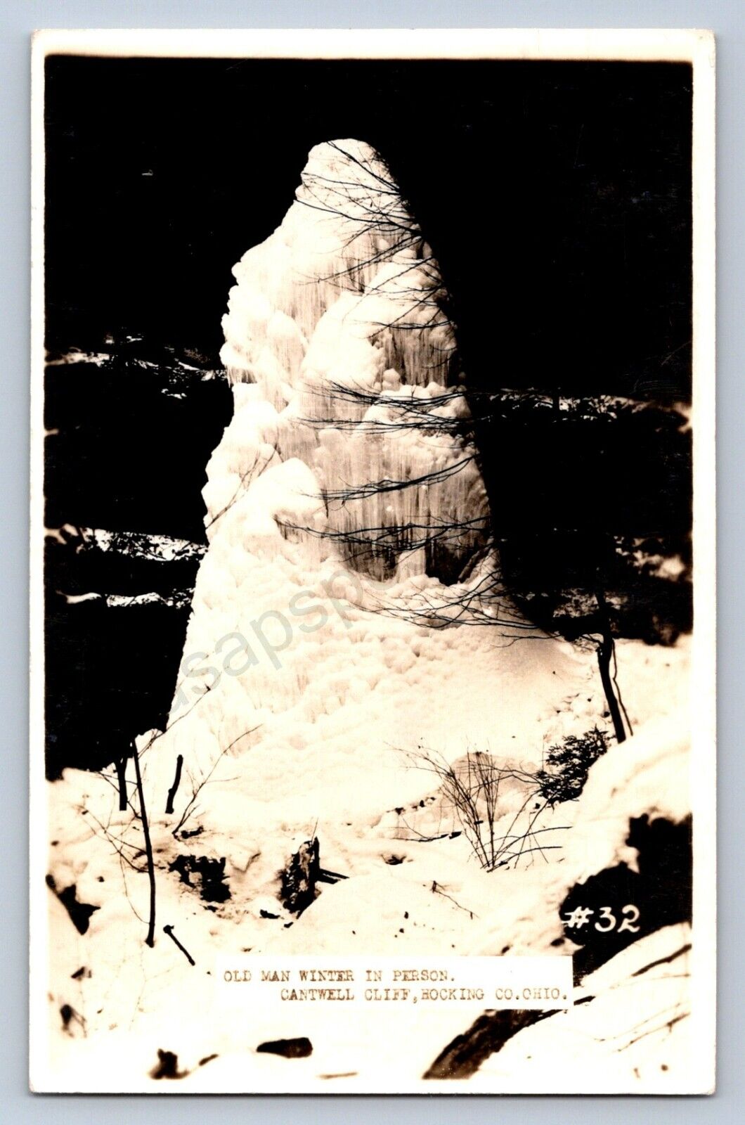 K2/ Logan Ohio RPPC Postcard c40s Hocking Hills State Park Cantwell Cliffs 99