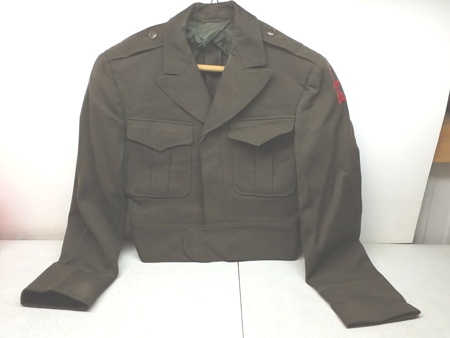 Army Officers Jacket Field Wool Ike Post 1950 Style 32nd Infantry Division 39R