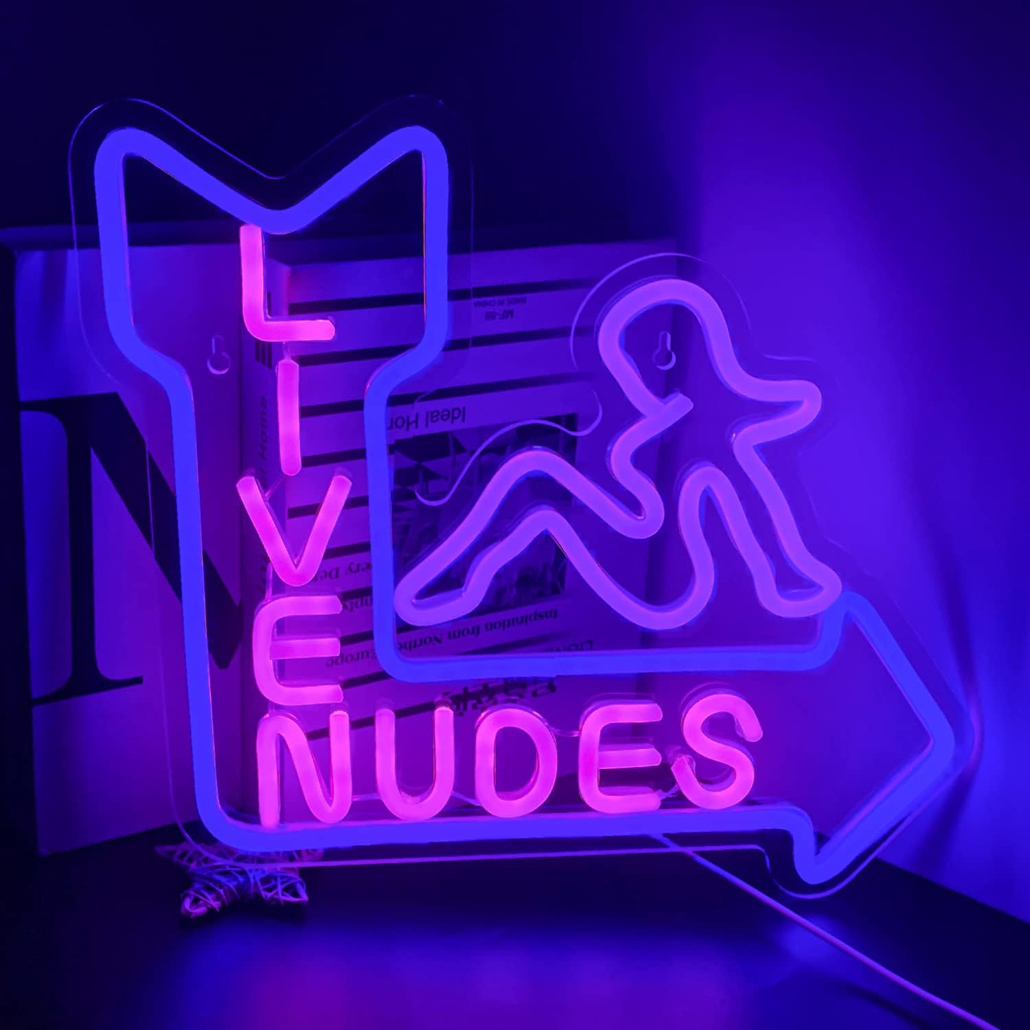 Live Nudes Neon Sign,Girl Neon Sign,Neon Sign for Room,Neon Light Sign,Purple Ne