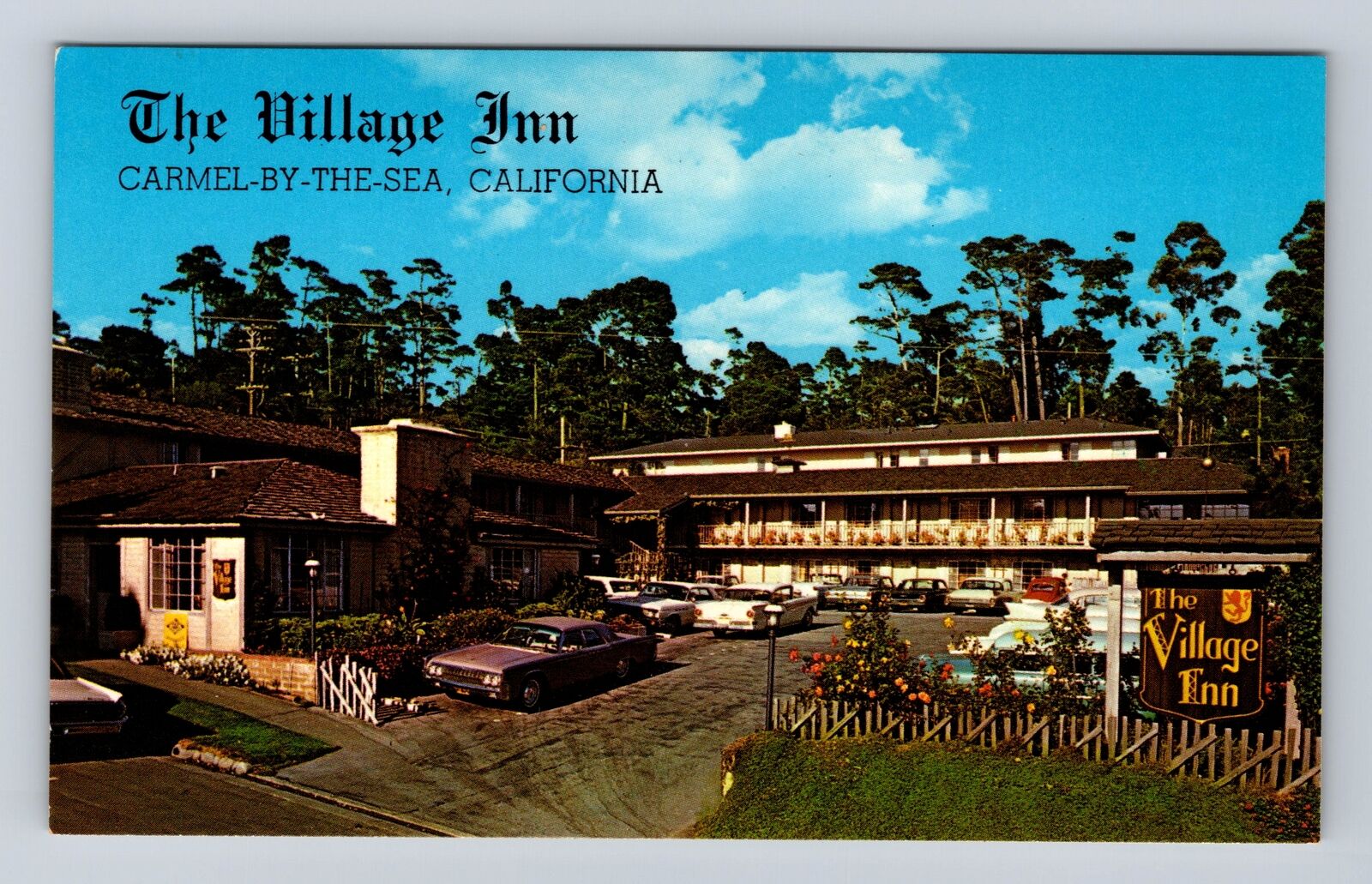 Carmel-By-The-Sea CA-California, The Village Inn, Advertising, Vintage Postcard
