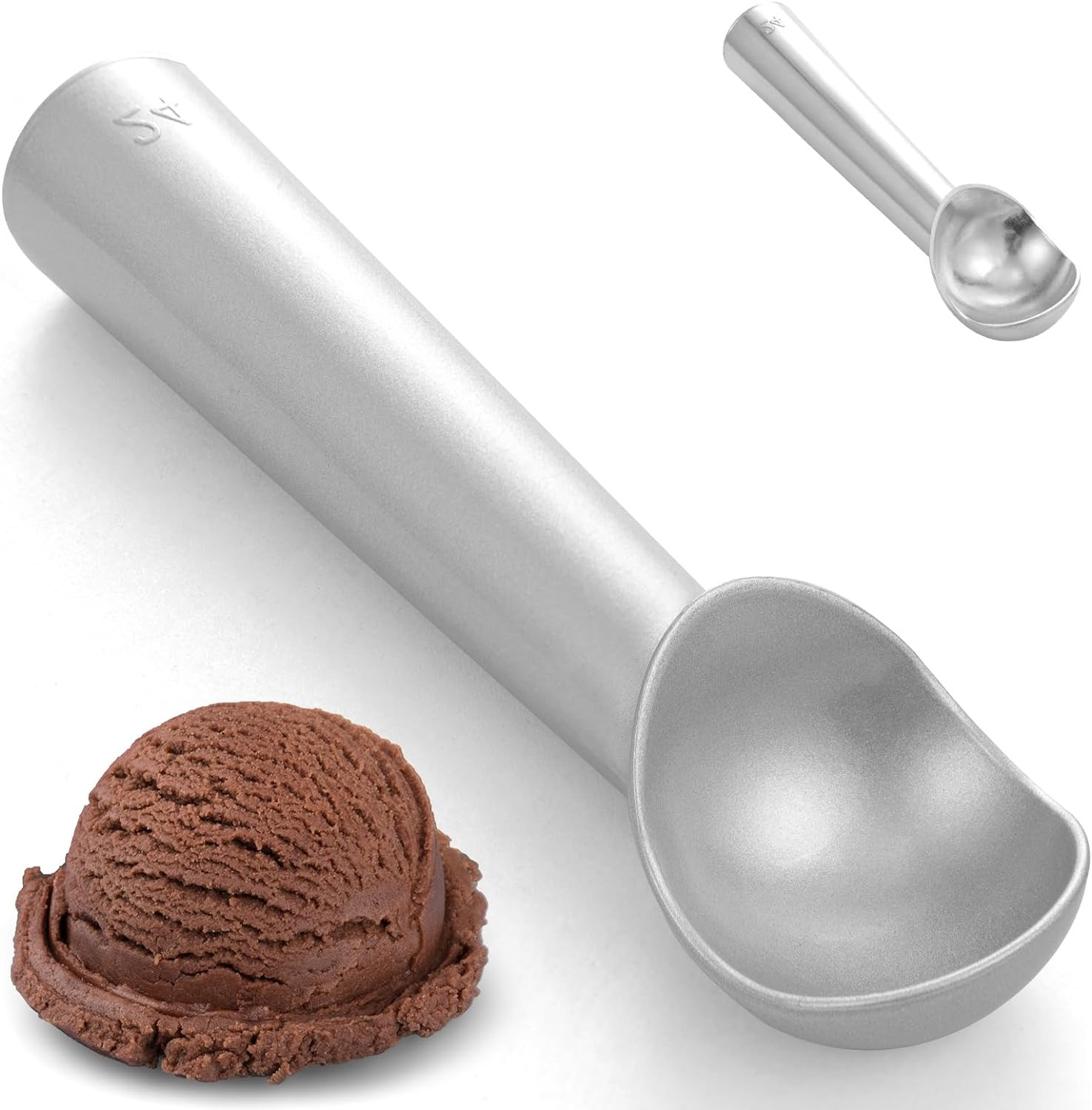 7 Inch Ice Cream Scoop - Professional Metal Ice Cream Scooper - Easy to Use & Cl