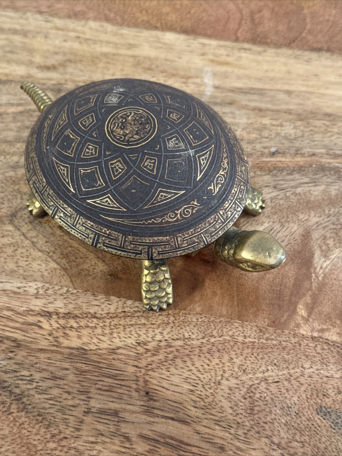 Vintage 1950s BOJ Brass Turtle Hotel Bell perfect working condition Spain India