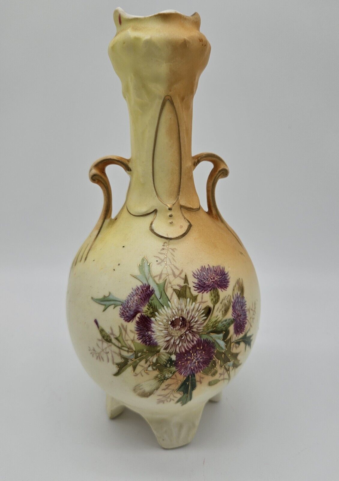 Antique Royal Wettina Vase Robert Hanke Made In Austria Hand Painted Floral RARE