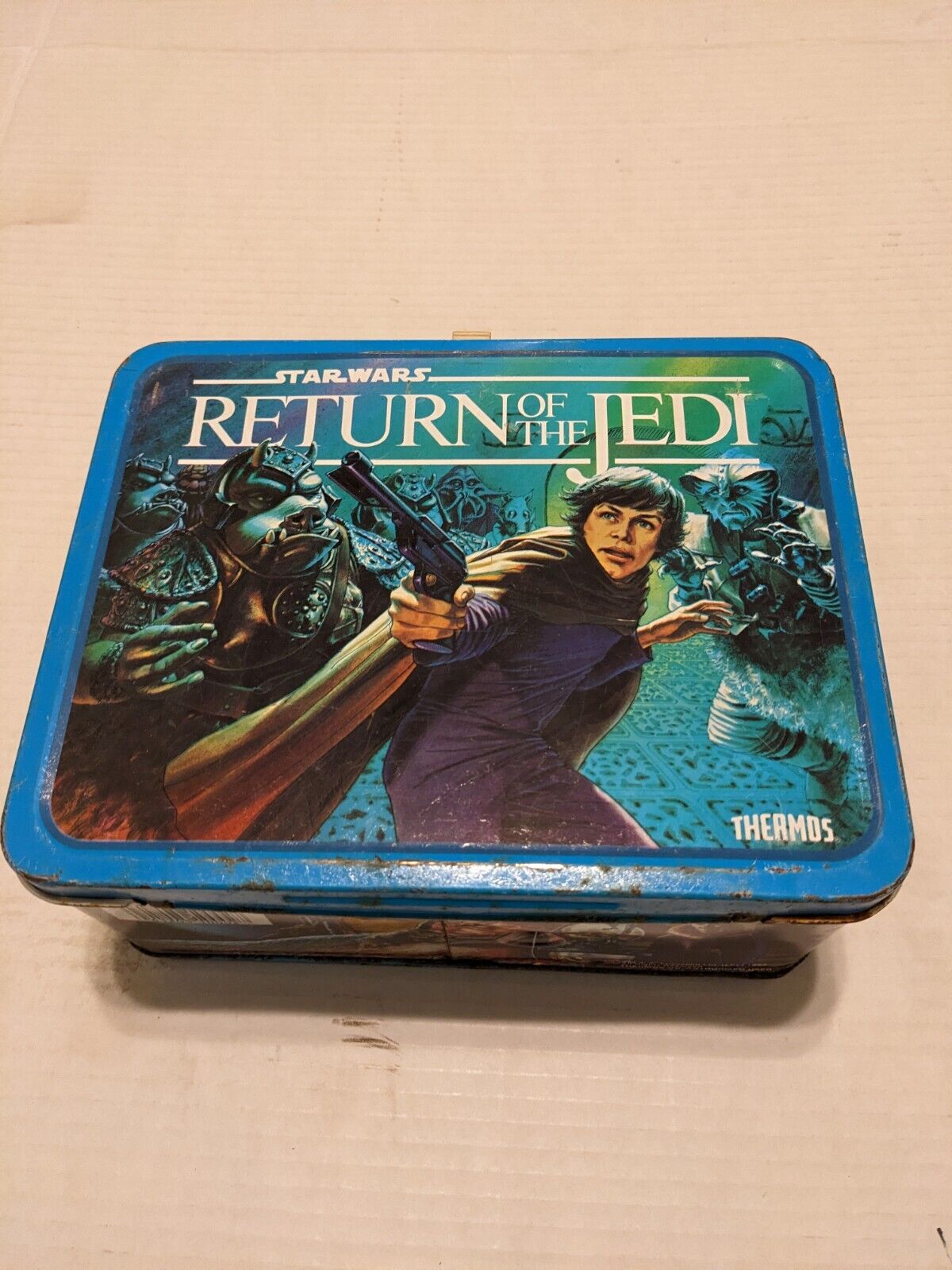 Vintage 1983 Star Wars Return of the Jedi Tin Lunchbox & Thermos Grade 7