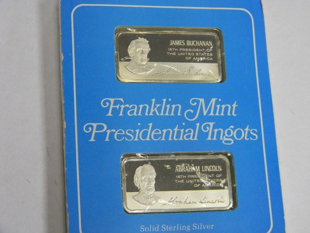 Franklin Mint Presidential Ingots Proof set- James Buchanan & Abraham Lincoln