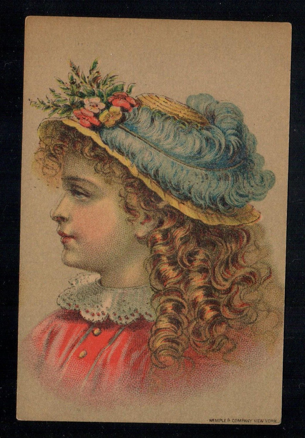 Vintage 1880's Trade Card Peiser's Hat Maker 8th Ave. New York City NY Girl