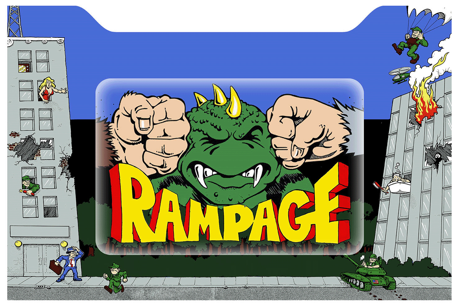 Arcade1up Rampage  Lit Riser Front Replacement 