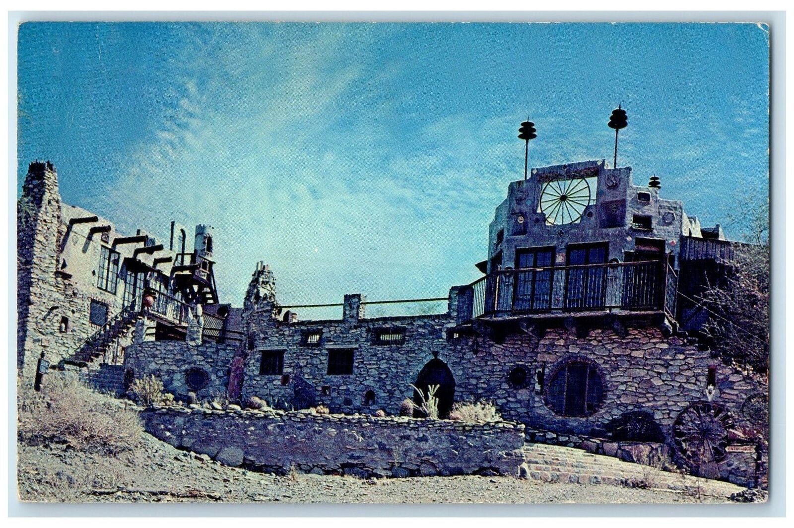 c1950's Mystery Castle Stone Building Wheel Stairs Phoenix Arizona  AR Postcard