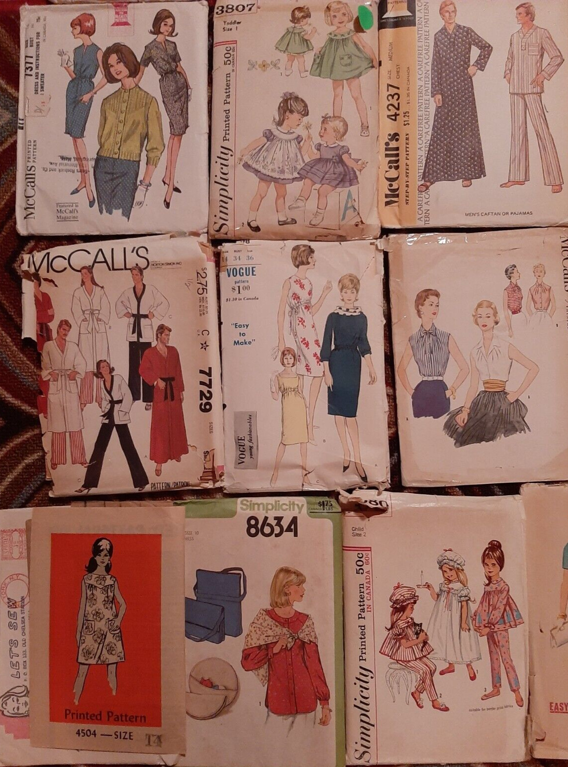 37 Vintage Sewing Patterns / 1940s/50s /60s / Mixed Lot /McCall Vogue Simplicity
