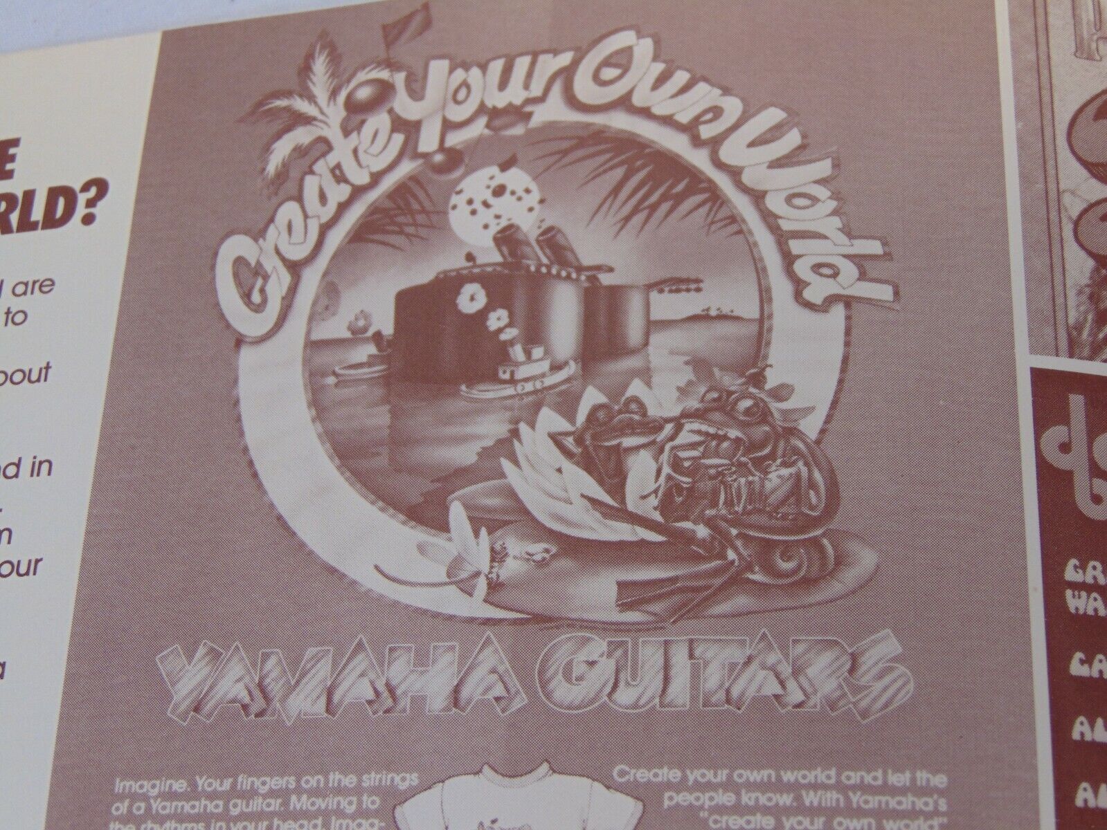 1975 YAMAHA GUITARS CREATE YOUR OWN WORLD KIT-BOOK-11 IRON ON TRANSFERS NOS 