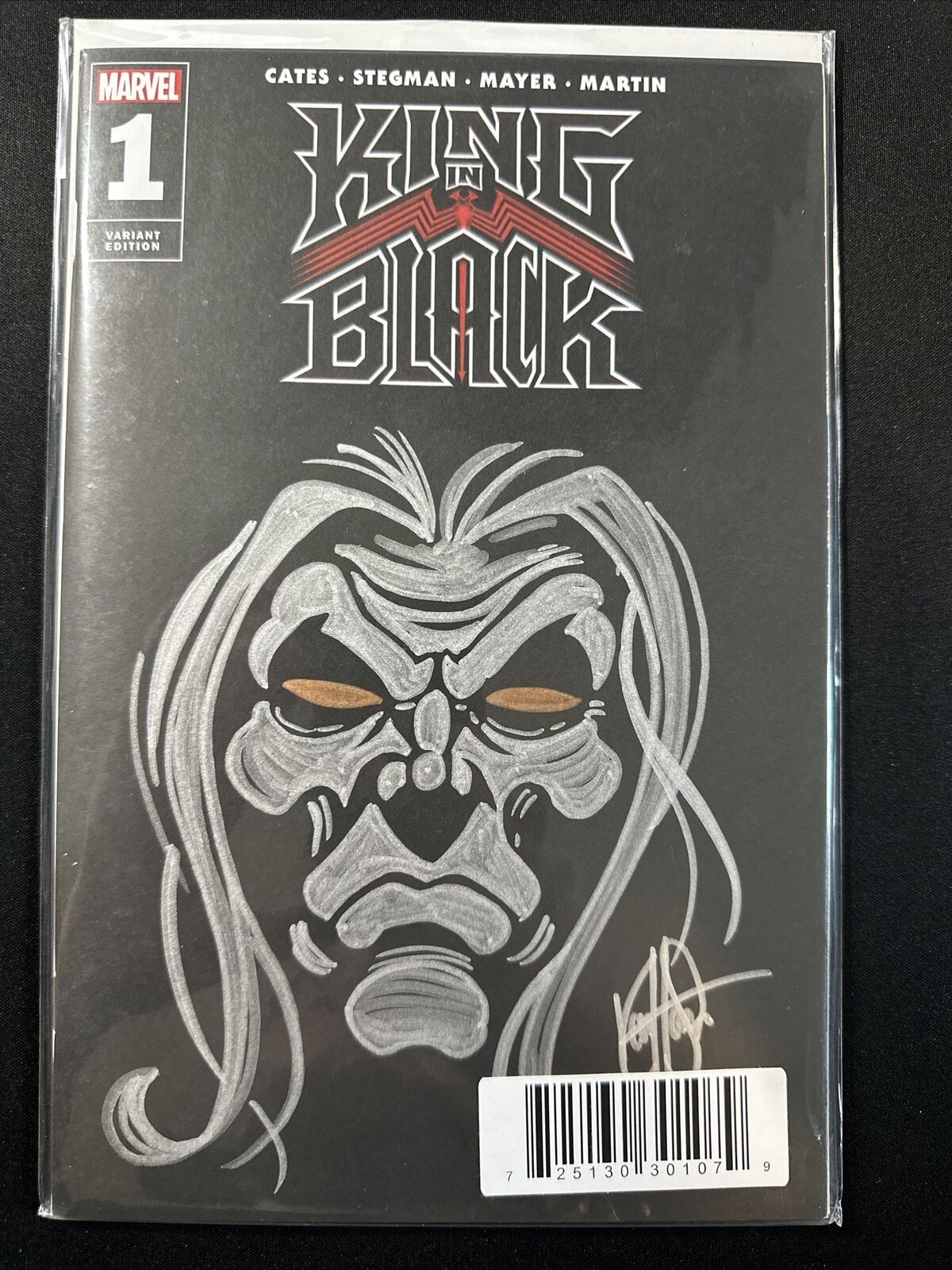 King in Black #1 Blank Sketch Variant Cover Knull Signed Remarked Haeser NM *A5
