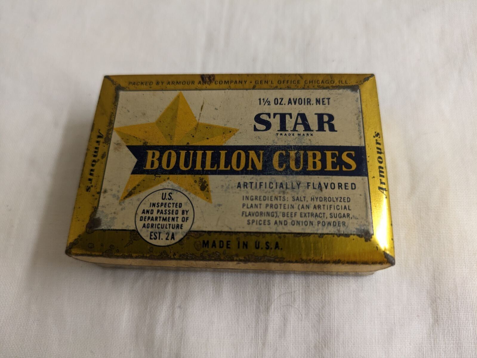 Vtg. Armour's Star bouillon cubes tin.